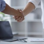 Businessman handshake for teamwork of business merger and acquisition,successful negotiate,hand shak